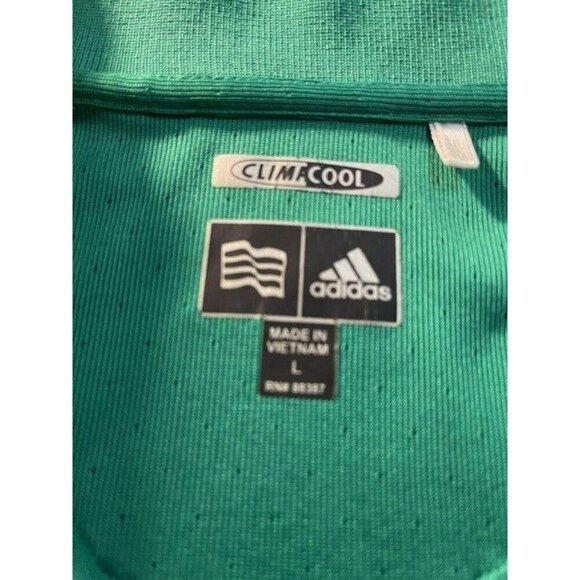 Adidas Green Clima Cool Logo Polo Size Large or XL - Picture 3 of 4